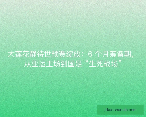 大莲花静待世预赛绽放：6 个月筹备期，从亚运主场到国足 “生死战场”